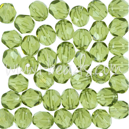 Buy Czech fire-polished beads olivine 6mm (50)