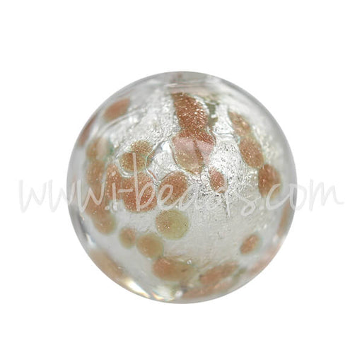 Buy Murano bead round gold and silver 10mm (1)