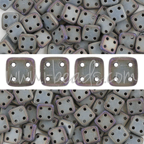 Buy 4 holes CzechMates QuadraTile 6mm Matte Iris Brown (10g)