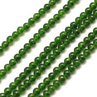 natural jade Emerald dyed , 2mm round beads, hole: 0.8mm, approx. 184 beads (1 strand)
