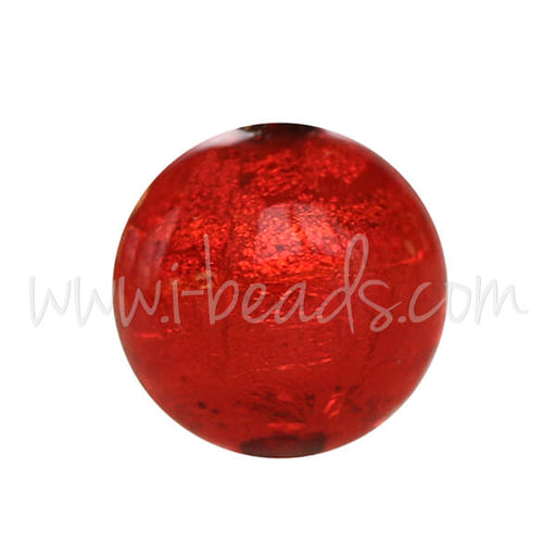 Buy Murano bead round red and gold 10mm (1)