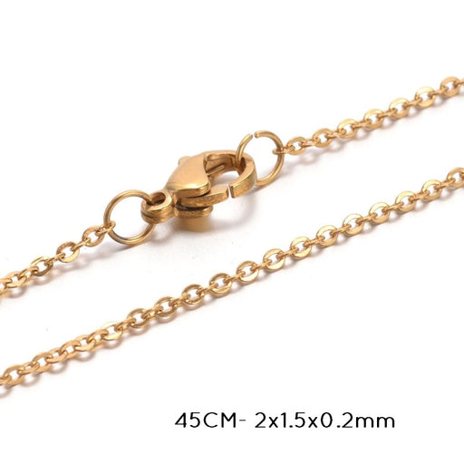 Buy Stainless Steel Cross Chain Necklace, with Clasp, Golden 45cm (1)