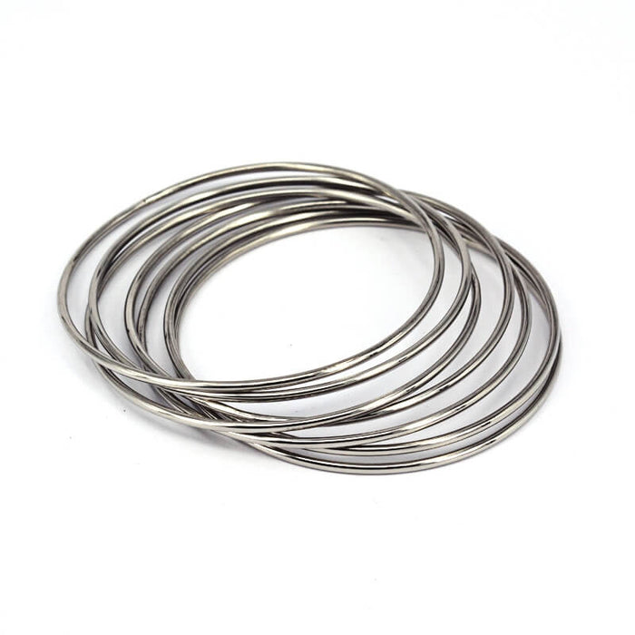 304 Stainless Steel Bangle,steel color- 68mm inner diameter, 2mm thick (1)