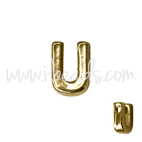 Buy Letter bead U gold plated 7x6mm (1)