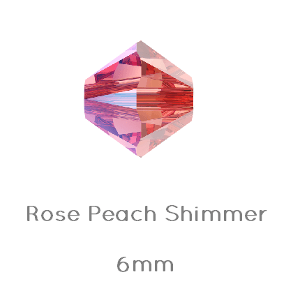 Buy 5328 Swarovski xilion bicone Rose Peach SHIMMER 6mm (10)