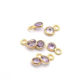 Buy small charm with amethyst and vermeil 8x5mm (2)