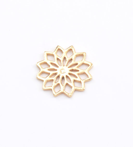Flower link pendant Gold plated 3 micron - 15mm (1)