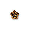 Buy Bead caps oak leaf metal antique gold plated 9mm (1)