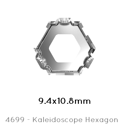 Buy Swarovski 4699/S Kaleidoscope Hexagon sew on setting Rhodium 9,4x10,8mm (1)