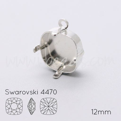 Pendant setting for Swarovski 4470 12mm silver plated (1)