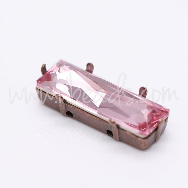 Sew on setting for Swarovski 4547 princess baguette 24x8mm copper (1)