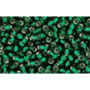 cc36 - Toho beads 11/0 silver lined green emerald (10g)
