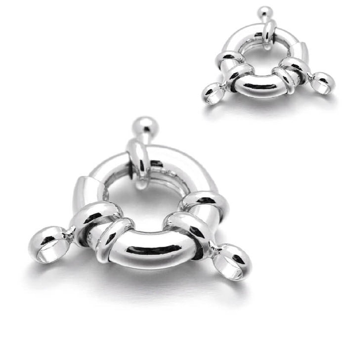 Spring ring nautical clasp Sterling Silver 13mm (1)