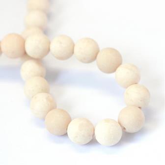 Natural fossil frosted round stones 4mm - 88 beads per srand (1strand)