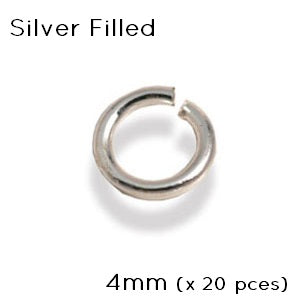 Silver 925 filled open Jump Ring round 4mm (20)