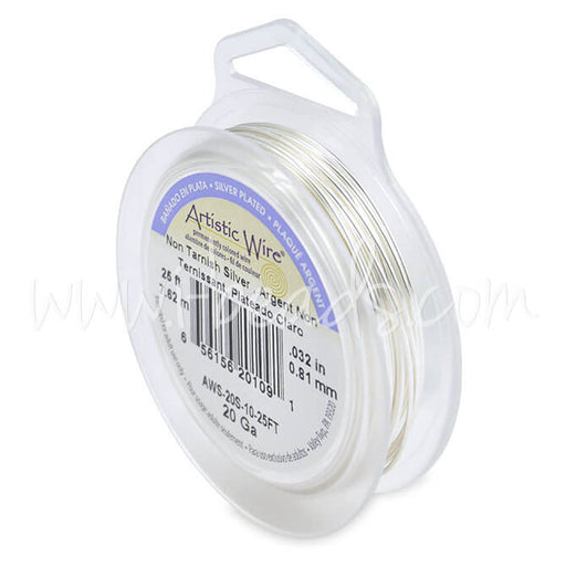 Buy Artistic wire 20 gauge non tarnished silver, 7.62m (1)