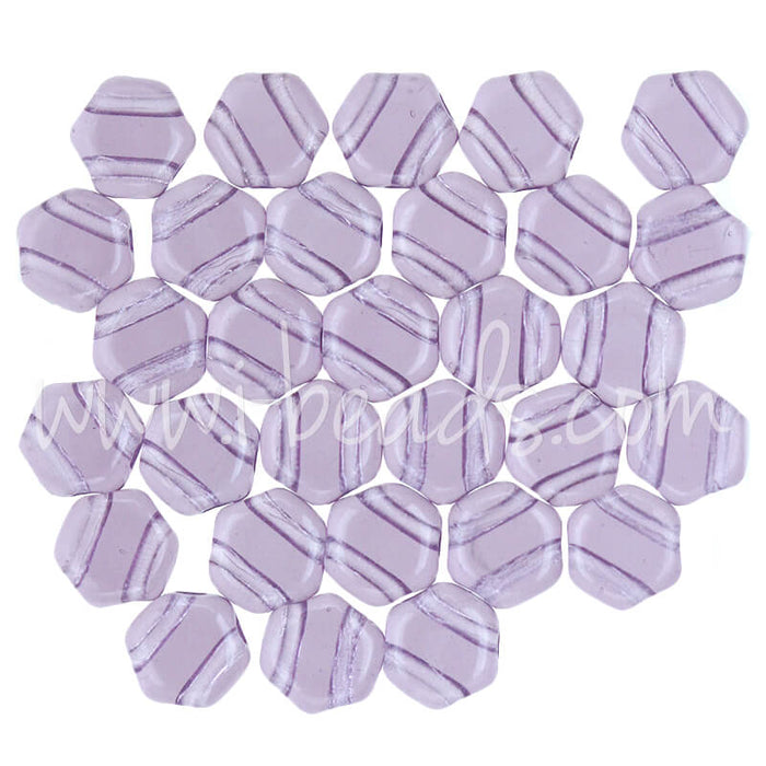 Honeycomb beads 6mm tanzanite transparent (30)