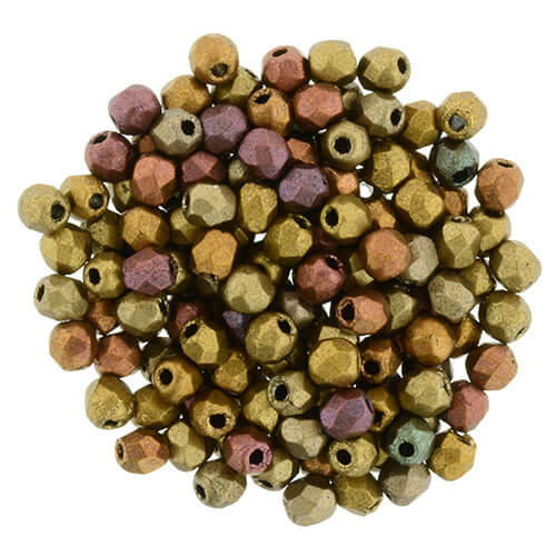 Buy Czech fire-polished beads Matte-metallic Bronze iris 2mm (30)