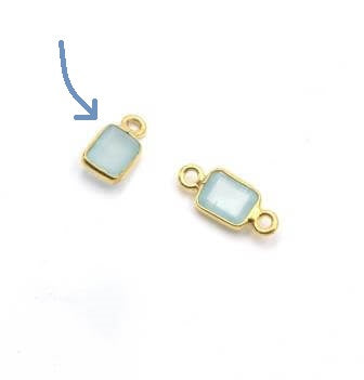 Buy chalcedony Small rectangle pendant set with vermeil 11x8mm (1)
