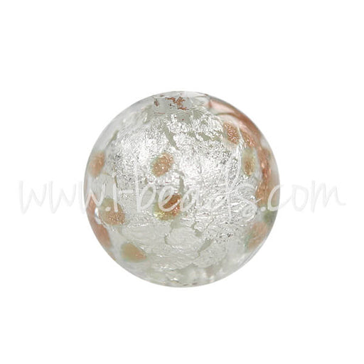Buy Murano bead round gold and silver 8mm (1)