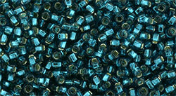 cc27bd - Toho beads 15/0 silver lined teal (5g)