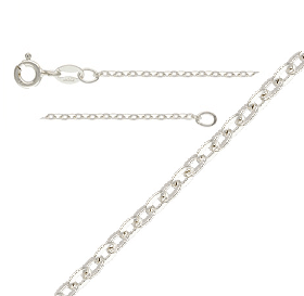 Sterling silver flat cable chain-1.5mm necklace 45cm (1)