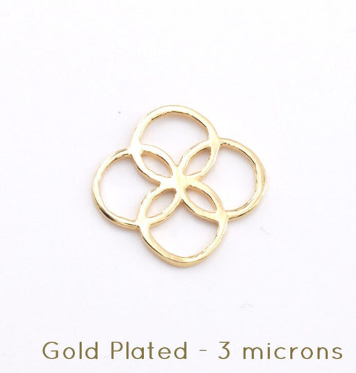 Gold plated 3 micron-circle flower 20mm (1)