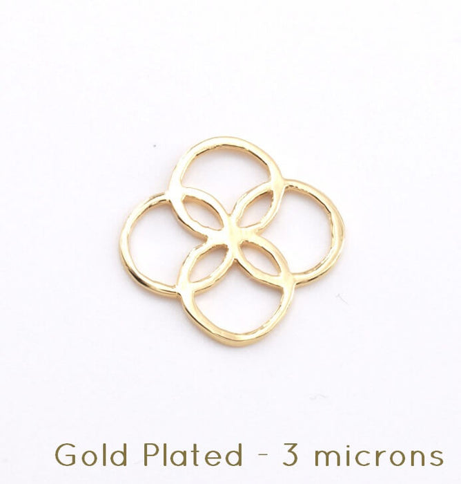 Gold plated 3 micron-circle flower 20mm (1)