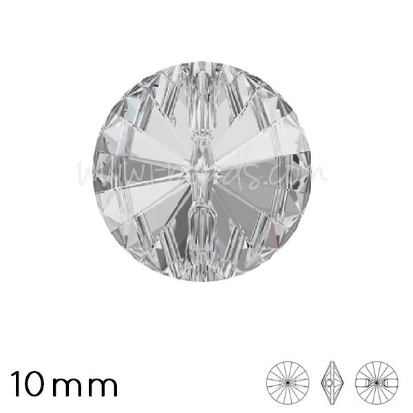 Czech Crystal Rivoli Round Button 10mm (1)