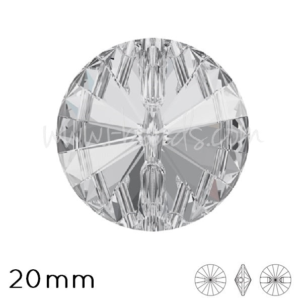 Czech Crystal Rivoli Round Button 20mm (1)